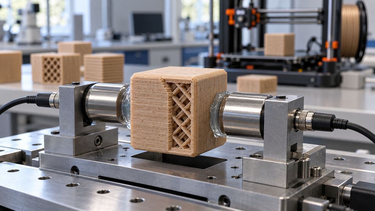 Ultrasunetele cartografiază rigiditatea ascunsă a pieselor printate din wood PLA