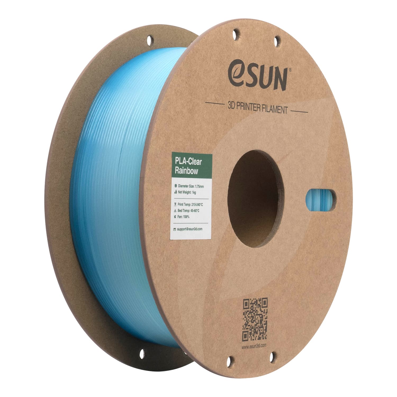 esun PLA rainbow translucent blue white