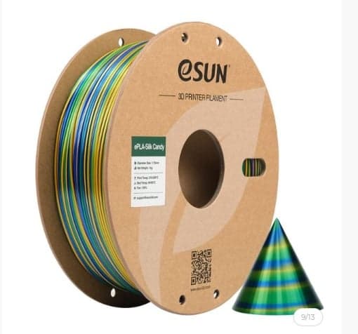 esun PLA silk candy gold-blue-green