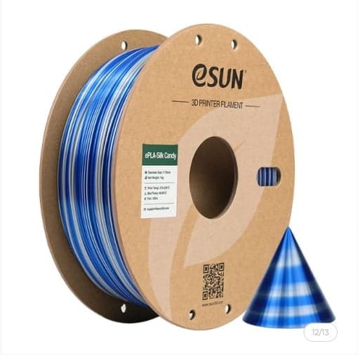 esun PLA silk candy silver blue