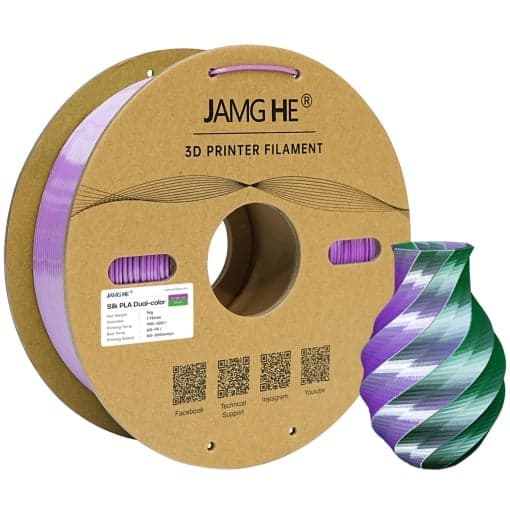 jamg he PLA dual color purple red - green